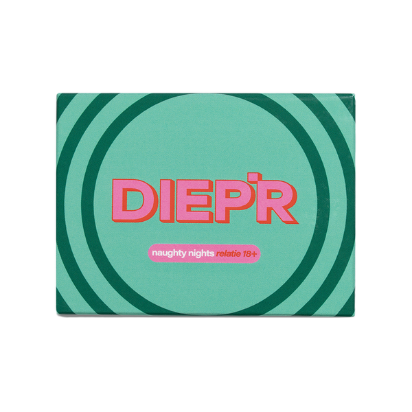 Ontdek wat je partner echt wilt en denkt. Dit is de sekseditie van DIEP’R. Het vragenspel dat jullie diepste verlangens, kinks en fantasieën blootlegt. Ben jij klaar om jullie avonturen naar nieuwe hoogtes te brengen? Speel het spel en verdiep je intimiteit. Je bepaalt zelf hoe diep je gaat. It’s time to get naughty.