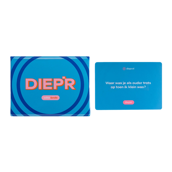 DIEP'R Kaartspel familie editie, stel elkaar diepgaande vragen 