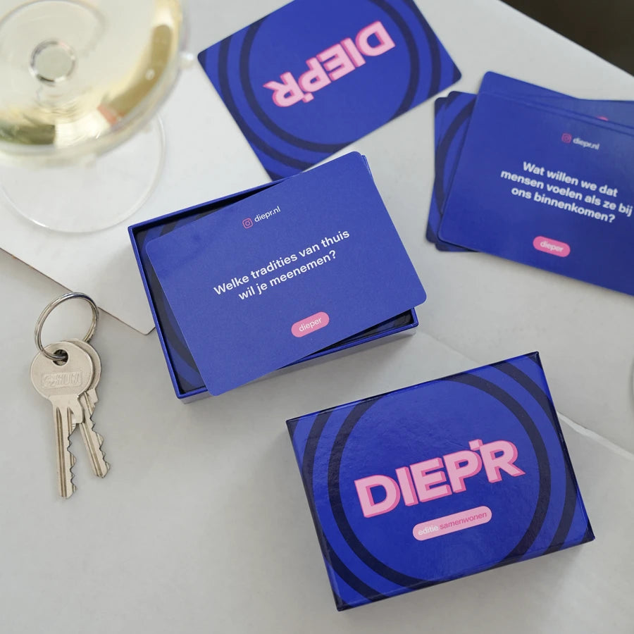 NIEUW! Diep'r samenwonen editie met 60 vragen over jullie gewoontes, verwachtingen, verschillen en toekomst.