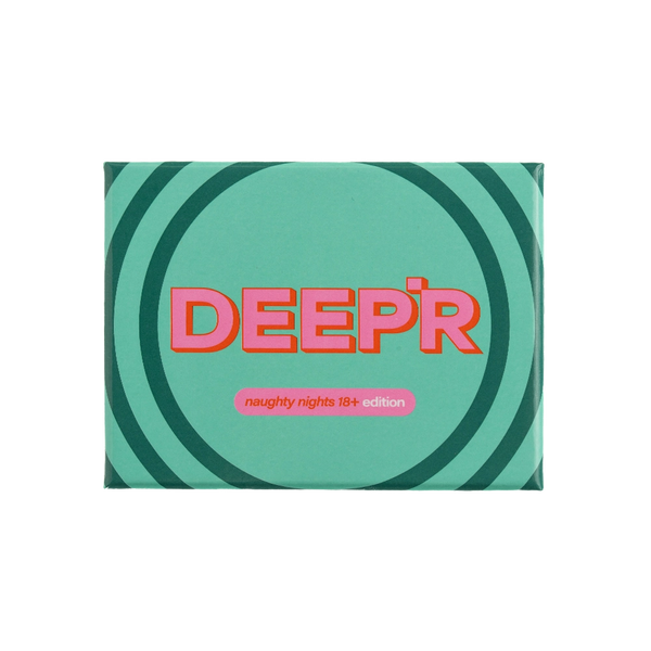 DEEP'R’s naughty nights edition. The question game that brings out your fantasies, kinks, and secret cravings. If you’ve been waiting for a sign to spice things up, this is it. Whether you’re in for a playful tease or ready to go all in, this game sets the scene to explore your deepest pleasures.