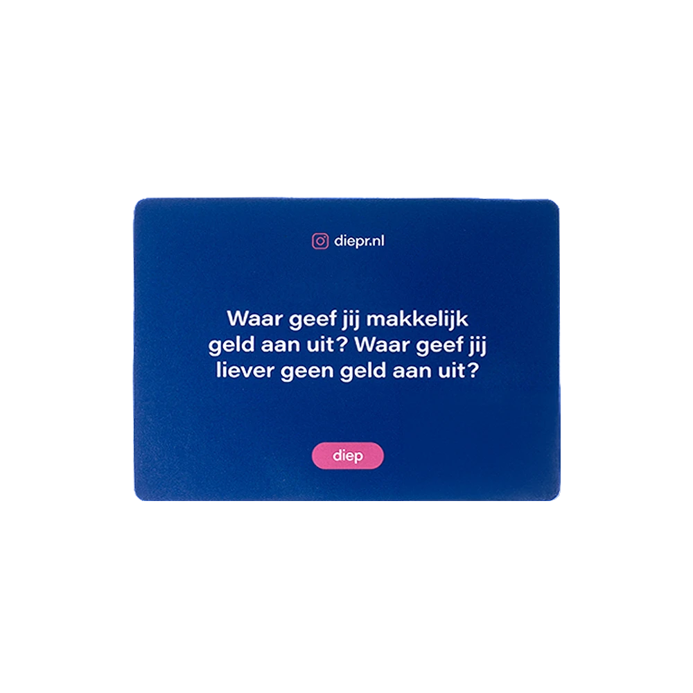 Voorbeeld vraag van het nieuwe diep'r spel editie samenwonen