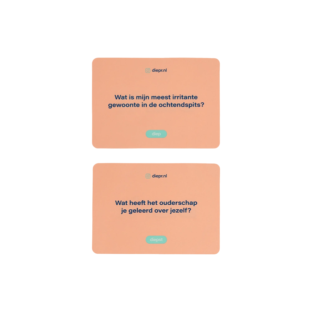 Kaartjes met voorbeeld vragen van DIEP'R Tropenjaren.