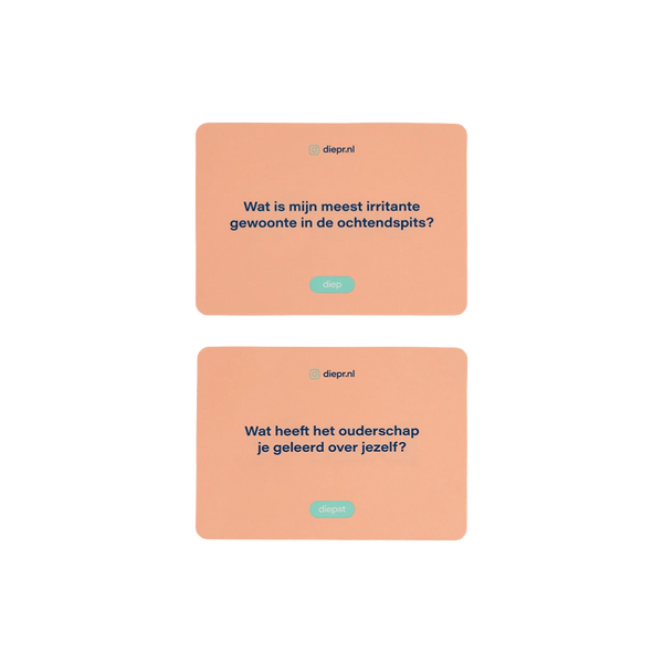 Kaartjes met voorbeeld vragen van DIEP'R Tropenjaren.